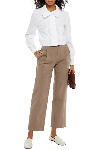 Piece Of White Casey Pleated Gabardine Wide-leg Trousers