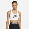 Nike Women's Swoosh Medium-support Graphic Sports Bra In White