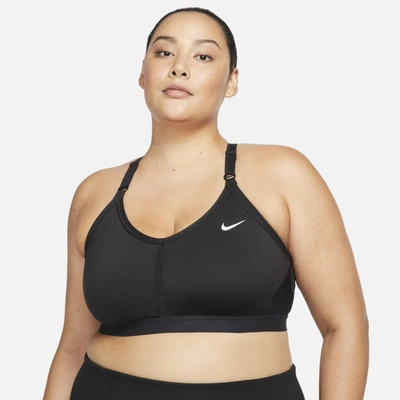 Nike Women's Indy Light-support Padded V-neck Sports Bra (plus Size) In Black