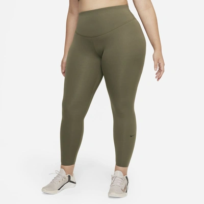 Nike One Luxe Women's Mid-rise 7/8 Leggings In Medium Olive,clear