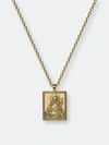 AWE INSPIRED AWE INSPIRED 14K YELLOW GOLD VERMEIL MINI MOTHER MARY TABLET NECKLACE