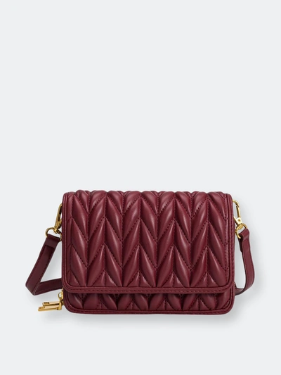 Melie Bianco Giselle Burgundy Crossbody Bag In Red