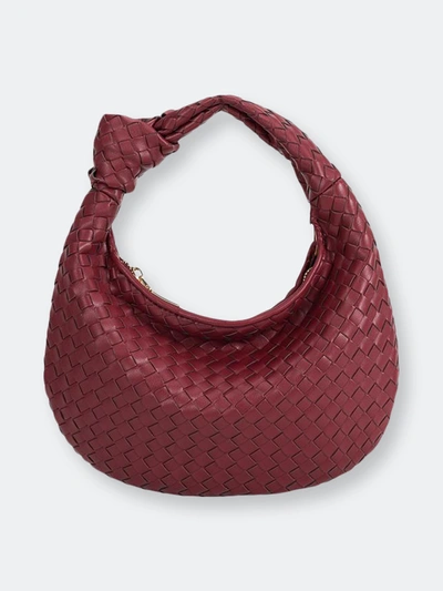 Melie Bianco Drew Small Burgundy Top Handle Bag In Red