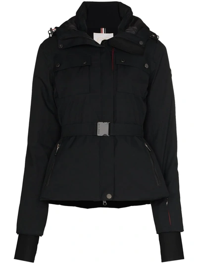 Erin Snow Diana Hooded Belted Recycled Ski Jacket In Black