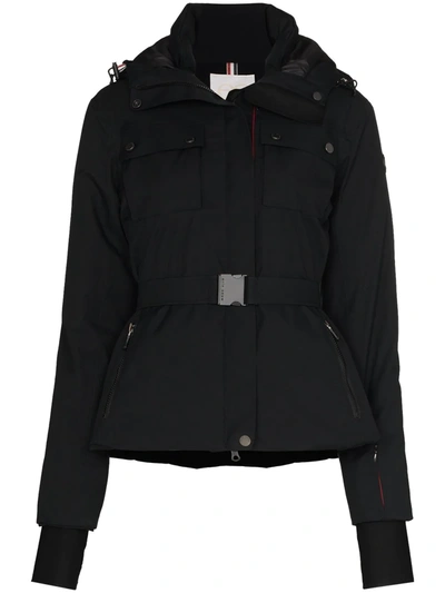 Erin Snow Diana Hooded Belted Recycled Ski Jacket In Bk Black