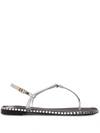 Giuseppe Zanotti Bellatriks T-bar Leather Sandals In 银色