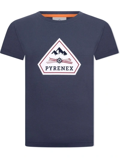 Pyrenex Logo-print Cotton T-shirt In 蓝色