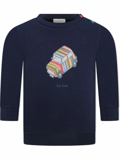 Paul Smith Junior Babies' Graphic-print Cotton T-shirt In 蓝色