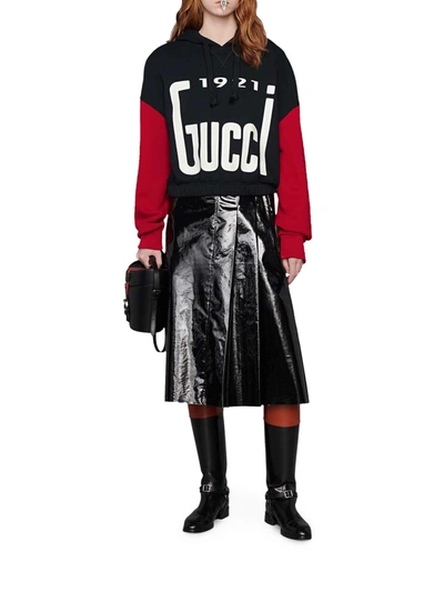 Gucci Logo-print Drawstring Hoodie In Black