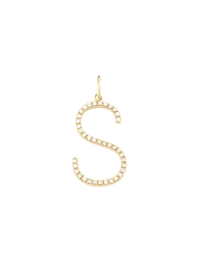 Saks Fifth Avenue Women's 14k Yellow Gold & Diamond Pavé Initial Charm In Initial S