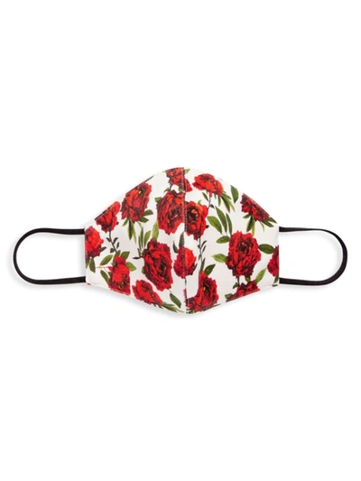 Alice And Olivia Abbi Rose Print Structured Face Mask In Lilas Rose