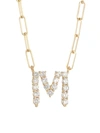 Saks Fifth Avenue Women's 14k Yellow Gold & 0.40 Tcw Diamond Large Initial Pendant Necklace In Initial M