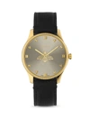 GUCCI WOMEN'S G-TIMELESS YELLOW GOLD PVD & LEATHER STRAP WATCH,400015464157
