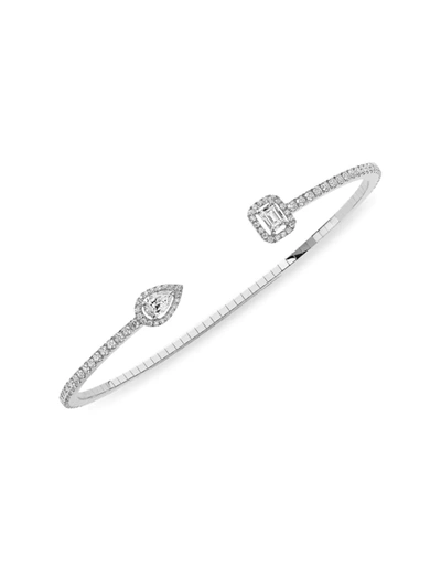 MESSIKA WOMEN'S SKINNY 18K WHITE GOLD & DIAMOND CUFF BRACELET,400010960800