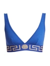 Versace Women's Greca Border Bralette In Bluette