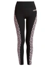 Versace Greca Signature Accent Gym Leggings In Black