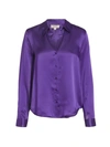 L Agence Tyler Silk Satin Blouse In Acai