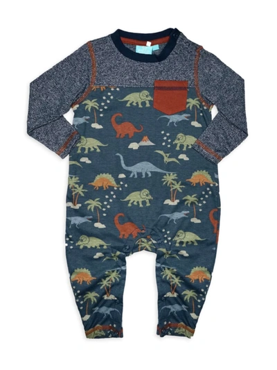 Bear Camp Baby Boy's Dinosaur-print Long-sleeve Romper In True Navy