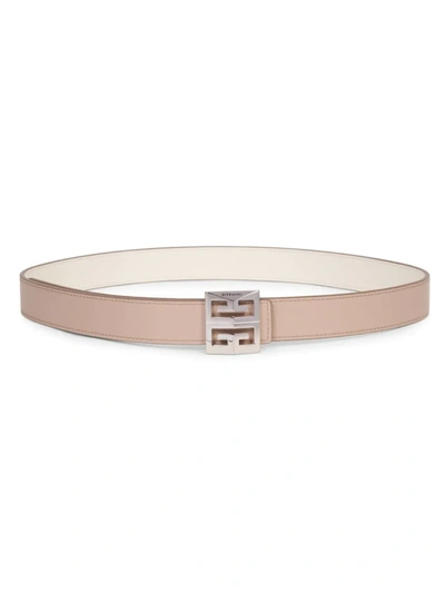 Givenchy 4g Buckle Leather Belt In Ivory
