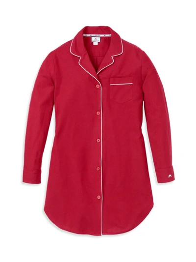 Petite Plume Classic Flannel Nightshirt In Red