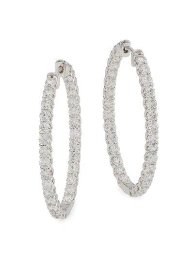 Saks Fifth Avenue Women's 14k White Gold & 4 Tcw Diamond Inside-out Hoop Earrings