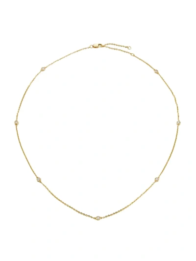 Saks Fifth Avenue Women's 14k Gold & 0.35 Tcw Diamond Station Necklace In Yellow Gold