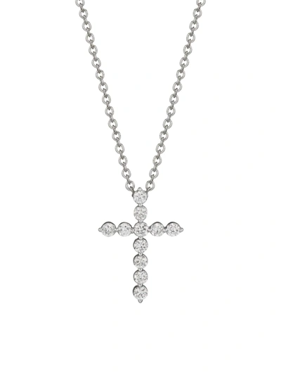 Saks Fifth Avenue Women's 14k White Gold & 0.50 Tcw Diamond Cross Pendant Necklace