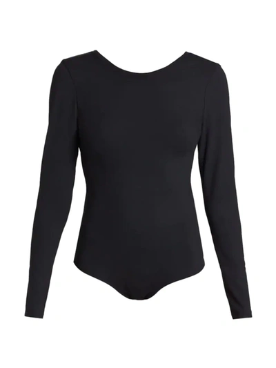 Spanx Scoop-neck Stretch-jersey Bodysuit In Classic Black