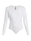 Spanx Long-sleeve Bodysuit In White