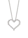 Saks Fifth Avenue Women's 14k White Gold & 0.5 Tcw Diamond Open Heart Pendant Necklace