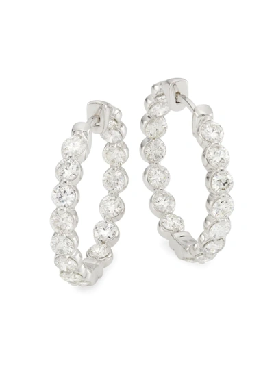 Saks Fifth Avenue Women's 14k White Gold & 3 Tcw Diamond Inside-out Hoop Earrings