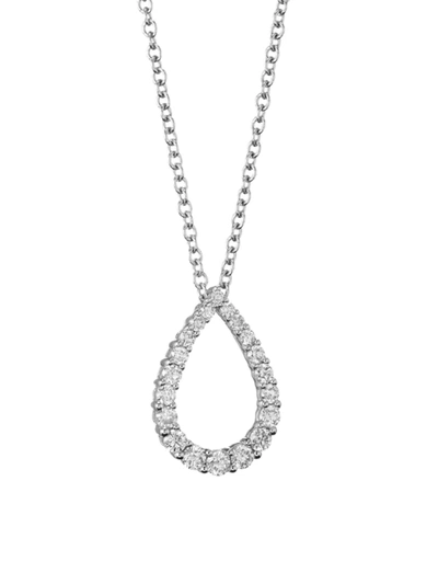 Saks Fifth Avenue Women's 14k White Gold & 0.50 Tcw Diamond Teardrop Pendant Necklace