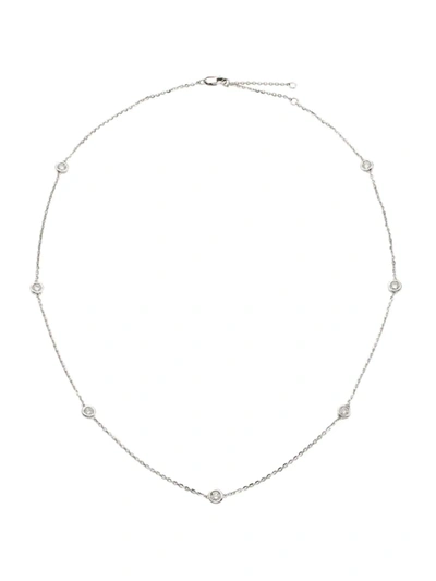 Saks Fifth Avenue Women's 14k White Gold & 0.70 Tcw Diamond Station Necklace