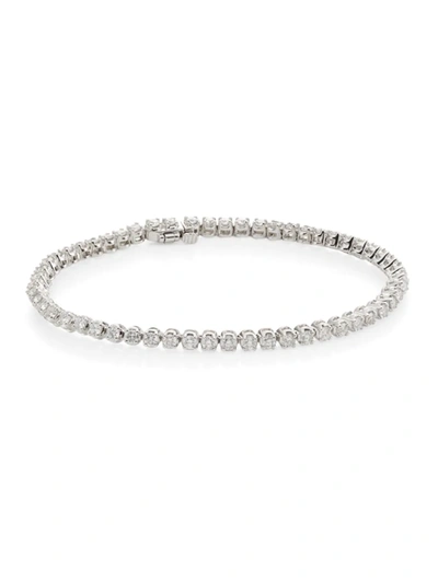 Saks Fifth Avenue Women's 14k White Gold & 3.0 Tcw Diamond Prong-set Tennis Bracelet