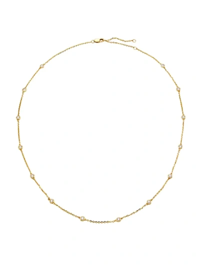 Saks Fifth Avenue Women's 14k Gold & 0.70 Tcw Diamond Station Necklace In Yellow Gold