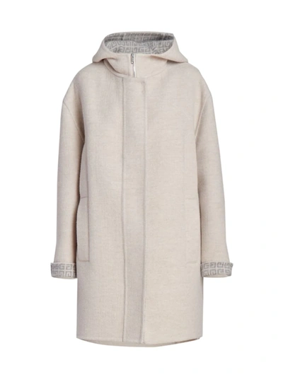 Givenchy Wool-blend Duffle Coat In Beige Grey