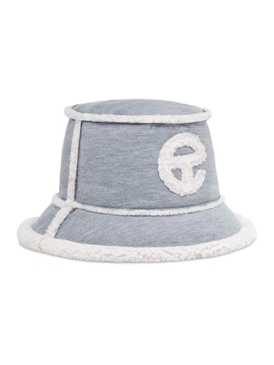 Ugg X Telfar Logo-embroidered Fleece Bucket Hat In Heather Grey