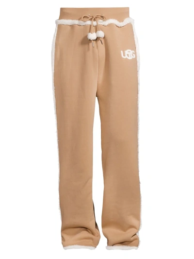 Ugg X Telfar Faux Shearling Trim Sweatpants In Chesnut