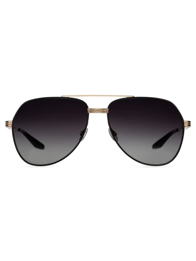 Barton Perreira 007 Legacy Collection 61mm Aviator Sunglasses In Black Satin