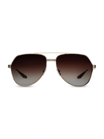 Barton Perreira 007 Legacy Collection 61mm Aviator Sunglasses In Gold Silver