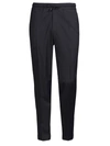 Isaia Men's Drawcord Wool-cotton Pants In Blue