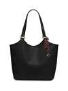 Coach Polished Pebble Leather Everyday Tote In Black
