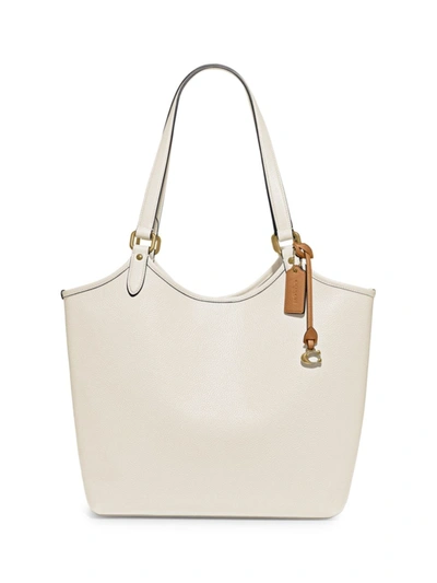 Coach Polished Pebble Leather Everyday Tote In Chalk