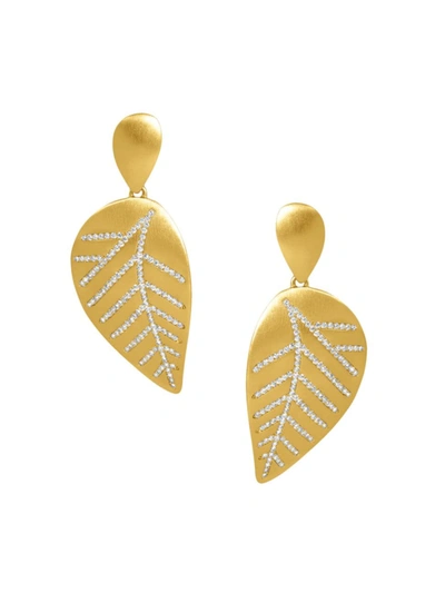 Dean Davidson Women's Passage 22k Gold-plated & Crystal Quartz Leaf Drop Earrings In Yellow