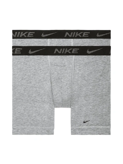 Nike Dri-fit Assorted 2-pack Reluxe Boxer Briefs In Grey Heather