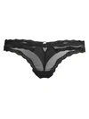 Fleur Du Mal Sheer Tulle Thong In Black