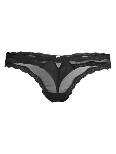 Fleur Du Mal Sheer Tulle Thong In Black