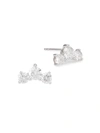 Saks Fifth Avenue Women's 14k White Gold & 1.00 Tcw Diamond Trio Stud Earrings