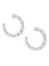 Saks Fifth Avenue Women's 14k White Gold & 1.50 Tcw Diamond Swirl Hoop Earrings
