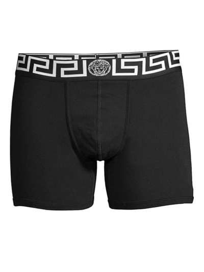 Versace Long Stretch-cotton Trunks In Open White
